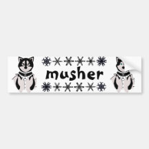 Malamute de "Musher" et chiens de traîneau enroués Adhésifs Pour Voiture