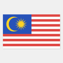 Malaysia/Malaysian/Malay Flag Rectangular Sticker