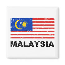 Malaysia Vintage Flag Refrigerator Magnet