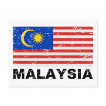 Malaysia Vintage Flag Post Cards