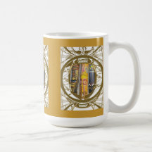 Malaysian traditional carved heads coffee mugs