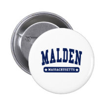 Malden Massachusetts College Style tee shirts Button