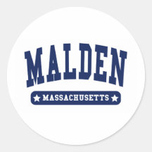 Malden Massachusetts College Style tee shirts Sticker