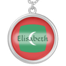 Maldives Flag + Name Necklace