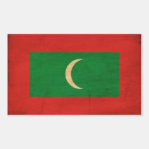 Maldives Flag Rectangle Stickers
