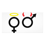 male and female icon photo card