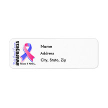 Male Breast Cancer Awareness 5 Return Address Label