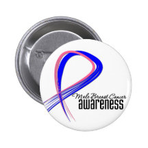 Male Breast Cancer Awareness Grunge Ribbon Pins