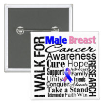 Male Breast Cancer Awareness Walk Pinback Button