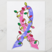 Male Breast Cancer Christmas Lights Ribbon Flyers