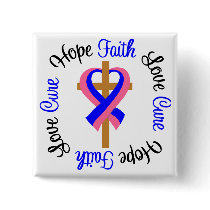 Male Breast Cancer Faith Hope Love Cross Pin