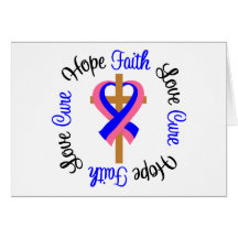 Male Breast Cancer Faith Hope Love Cross Cards