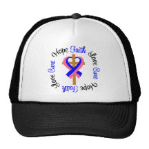 Male Breast Cancer Faith Hope Love Cross Mesh Hat