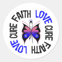 Male Breast Cancer Faith Love Cure Stickers
