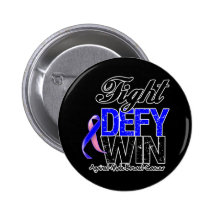 Male Breast Cancer Fight Defy Win Pin