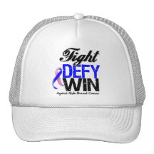 Male Breast Cancer Fight Defy Win Trucker Hats
