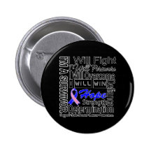 Male Breast Cancer Fight Persevere Overcome Win Pinback Buttons