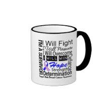 Male Breast Cancer Fight Persevere Overcome Win Mug