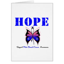 Male Breast Cancer HOPE Greeting Cards