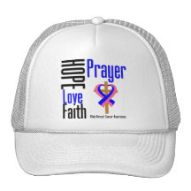 Male Breast Cancer Hope Love Faith Prayer Cross Trucker Hat