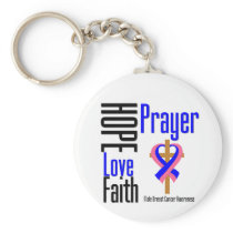 Male Breast Cancer Hope Love Faith Prayer Cross Key Chain