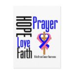 Male Breast Cancer Hope Love Faith Prayer Cross postcards