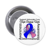 Male Breast Cancer Inspirations Spiral Ribbon Buttons