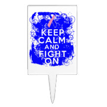 Male Breast Cancer Keep Calm and Fight On Cake Pick