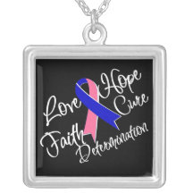 Male Breast Cancer Love Hope Faith Pendant