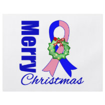 Male Breast Cancer Merry Christmas Ribbon Flyer Design