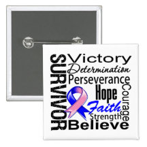 Male Breast Cancer  Survivor Collage Pin