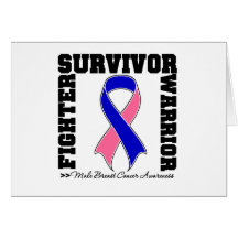 Male Breast Cancer Survivor Fighter Warrior Card
