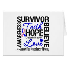 Male Breast Cancer Survivors Motto Greeting Cards