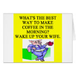 male chauvinist pig coffee joke cards