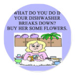 male chauvinist pig joke round stickers