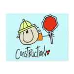 Male Construction Worker Post Card