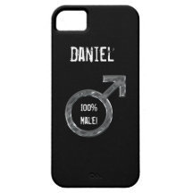 Mâle de 100% ! - Métal masculin de symbole/Faux+No Coque iPhone 5 Case-Mate