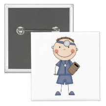 Male Doctor T-shirts and Gifts Pinback Buttons