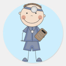 Male Doctor T-shirts and Gifts Round Stickers