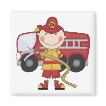 Male Firefighter T-shirts and Gifts Fridge Magnet