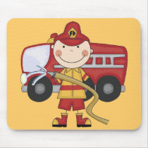 Male Firefighter T-shirts and Gifts Mouse Pads