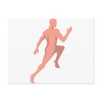 male human anatomy running rear post card
