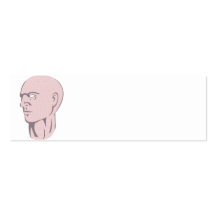 Male Human Head With Grid Business Card Template