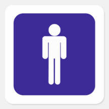 Male Sign Square Sticker