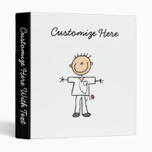 Male Stick Figure Nurse T-shirts and Gifts Vinyl Binder