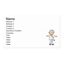Male Stick Figure Nurse T-shirts and Gifts Business Card