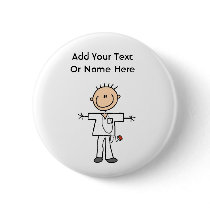 Male Stick Figure Nurse T-shirts and Gifts Buttons