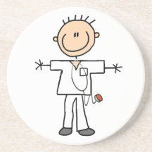 Male Stick Figure Nurse T-shirts and Gifts Coasters