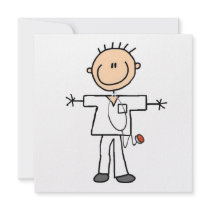 Male Stick Figure Nurse T-shirts and Gifts Invitations