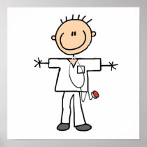 Male Stick Figure Nurse T-shirts and Gifts Print